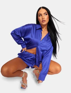 Public Desire Oversized Satin Shirt | Women Tops