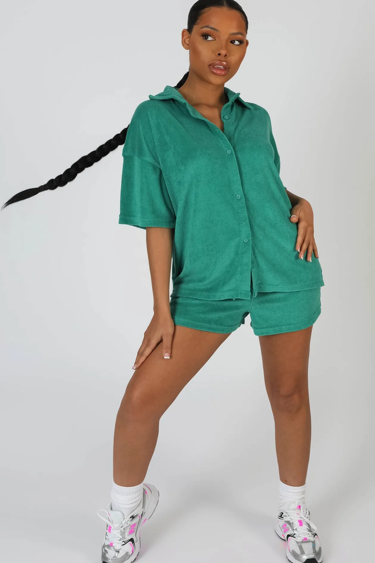 Public Desire Oversized Short Sleeve Towelling Shirt | Women Tops