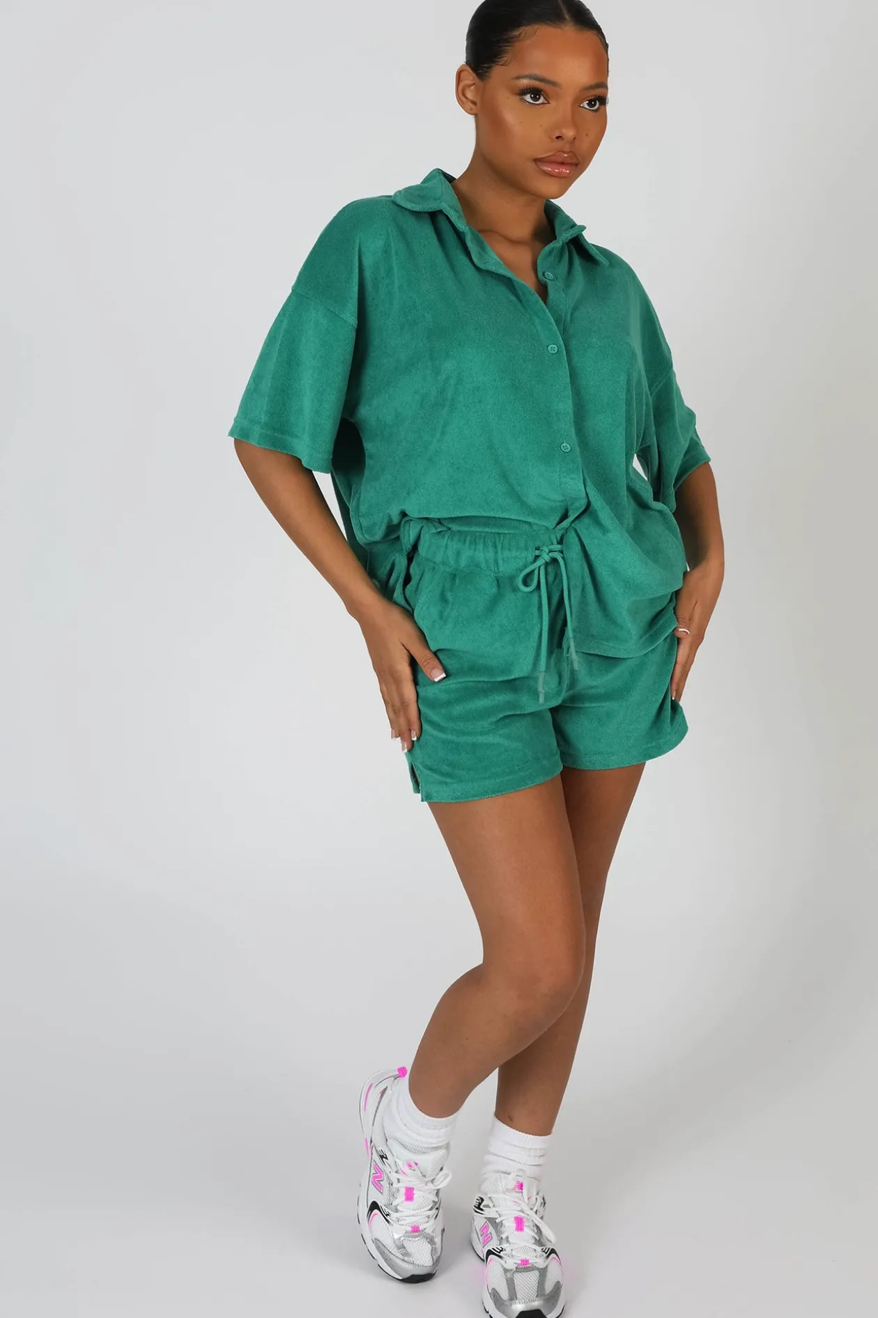 Public Desire Oversized Short Sleeve Towelling Shirt | Women Tops