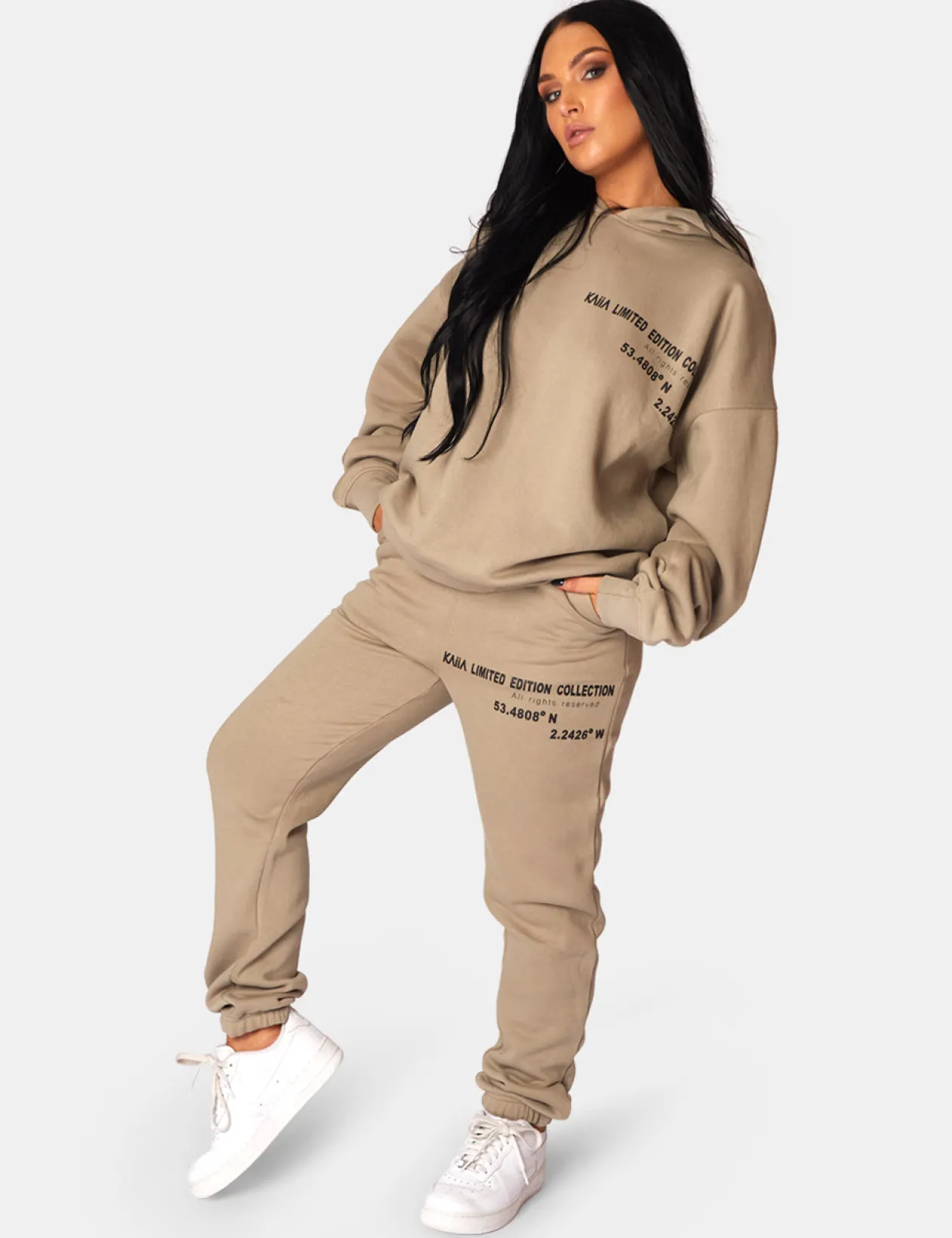 Public Desire Oversized Text Detail Hoodie Elm | Women Sweatshirt & Hoodies