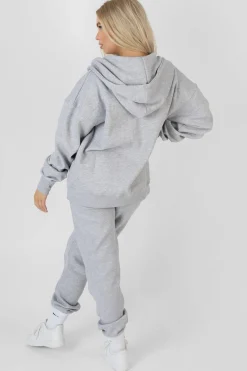 Public Desire Oversized Zip Through Hoodie Grey | Women Sweatshirt & Hoodies