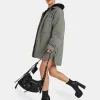 Public Desire Padded Oversized Shacket Slate | Women Outerwear & Jackets