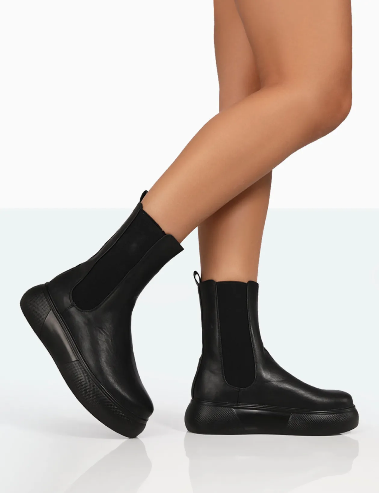 Public Desire Pisa Pu Chunky Rubber Sole Chelsea Boots | Women Chunky Boots