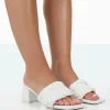 Public Desire Play Nice Pu Woven Square Toe Block Mid Heeled Sandals | Women Heeled Mules