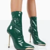 Public Desire Player Patent Stiletto Heel Ankle Boots | Women Ankle Boots