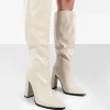 Public Desire Posie Pu Knee High Block Heel Boots | Women Knee High Boots