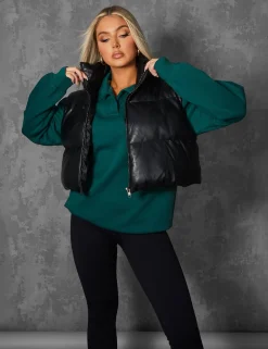 Public Desire Pu Cropped Gilet | Women Outerwear & Jackets