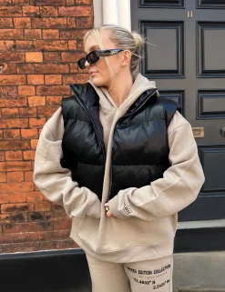 Public Desire Pu Cropped Gilet | Women Outerwear & Jackets