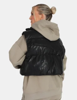 Public Desire Pu Cropped Gilet | Women Outerwear & Jackets