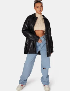 Public Desire Pu Padded Shacket | Women Outerwear & Jackets