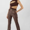Public Desire Pu Seam Front Split Detail Trousers | Women Trousers