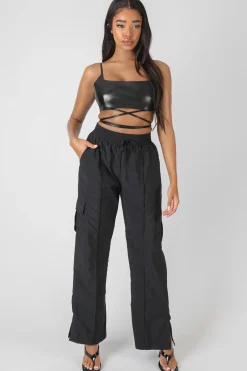Public Desire Pu Square Neck Wrap Bralet | Women Tops