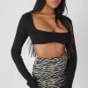 Public Desire Ribbed Underbust Square Neck Crop Top | Women Tops