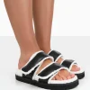 Public Desire Rinc Pu Faux Fur Slide Sandals | Women Sliders
