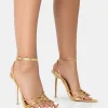 Public Desire Risque Pu Strappy Pointed Toe Stiletto Heels | Women Stilettos