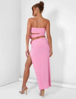 Public Desire Rose Detail Cut Away Bandeau Top | Women Tops