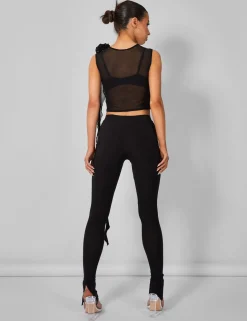 Public Desire Rose Detail Sleeveless Mesh Top | Women Tops