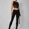 Public Desire Rose Detail Slinky Trouser | Women Trousers