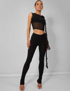 Public Desire Rose Detail Slinky Trouser | Women Trousers