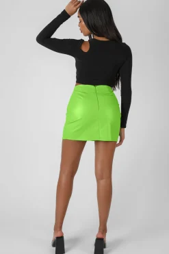 Public Desire Ruched Long Sleeve Cutaway Top | Women Tops