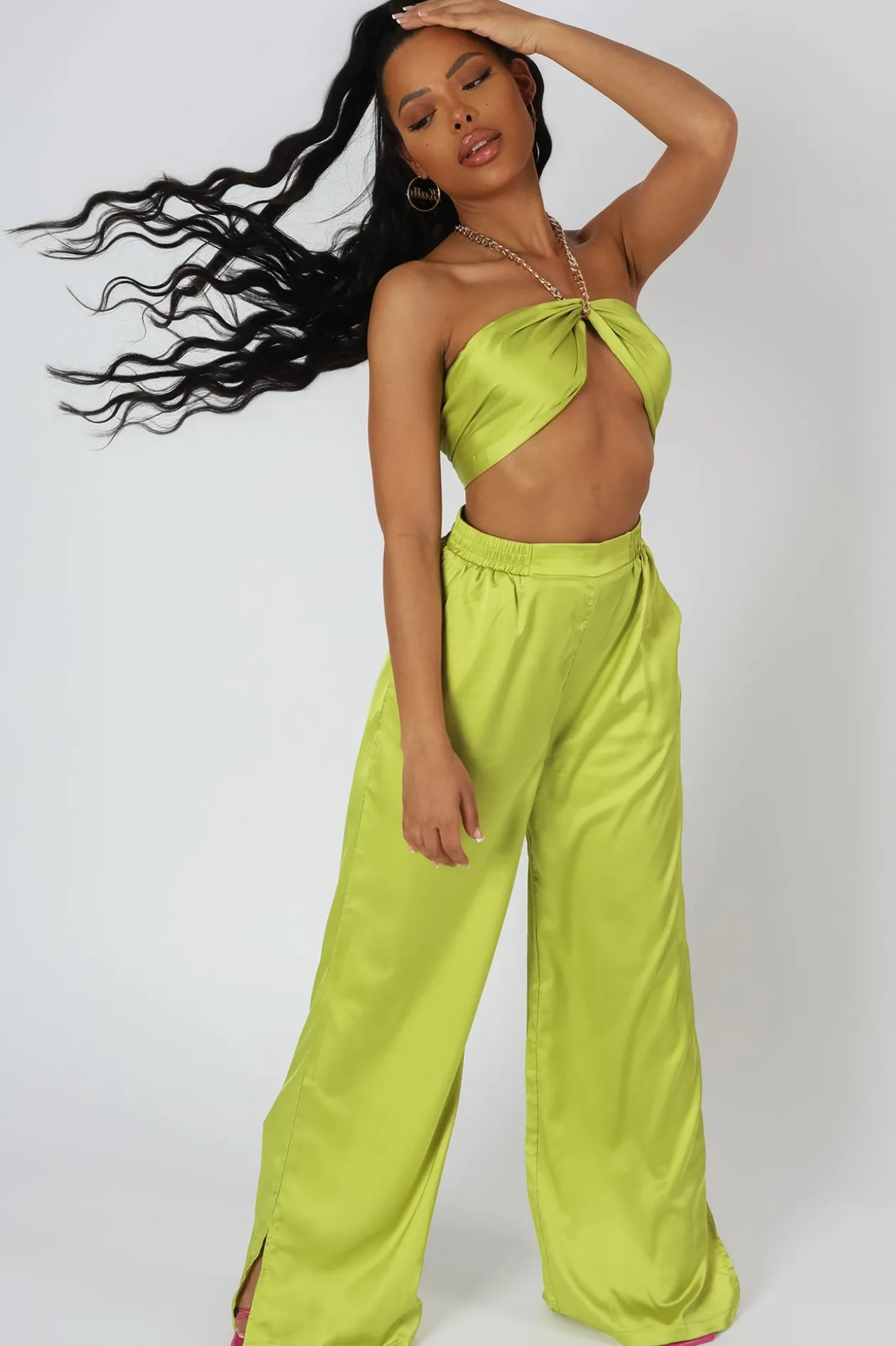 Public Desire Satin Chain Halterneck Top | Women Tops