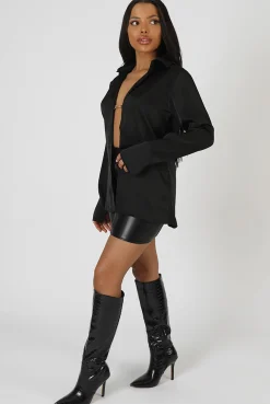 Public Desire Satin Pin Detail Shirt | Women Tops