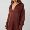 Public Desire Satin Shirt Dress | Women Dresses