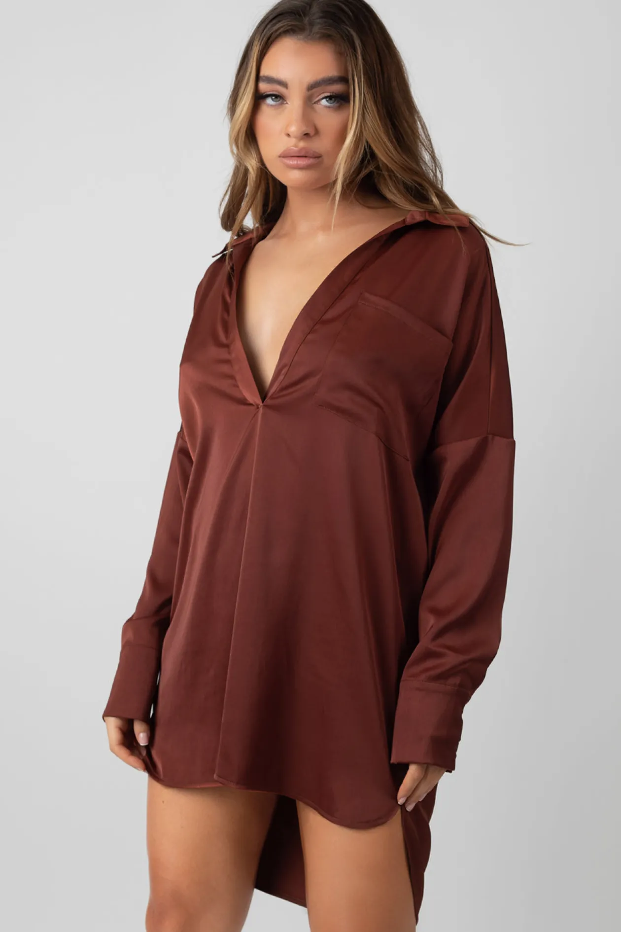 Public Desire Satin Shirt Dress | Women Dresses