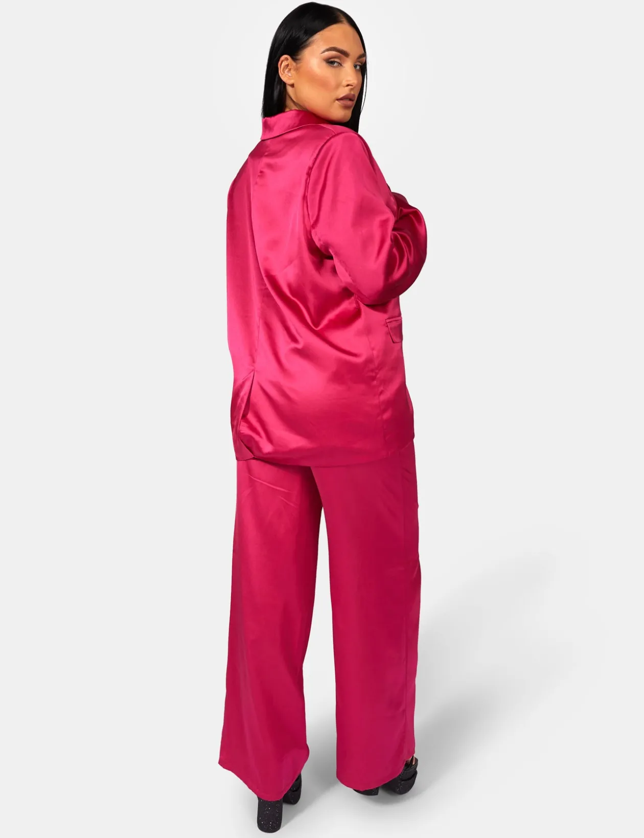 Public Desire Satin Wide Leg Tailored Trousers | Women Trousers