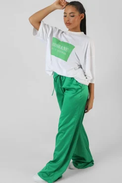 Public Desire Satin Wide Leg Trousers | Women Jogger & Leggings