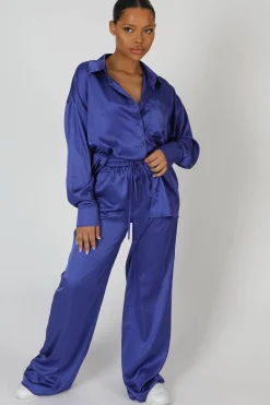 Public Desire Satin Wide Leg Trousers | Women Trousers