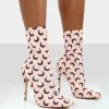 Public Desire Saturn Return Pointed Toe Stiletto Printed Sock Boots | Women Sock Fit Boots