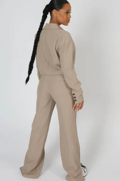 Public Desire Seam Detail Relaxed Trouser Stone | Women Tailoring