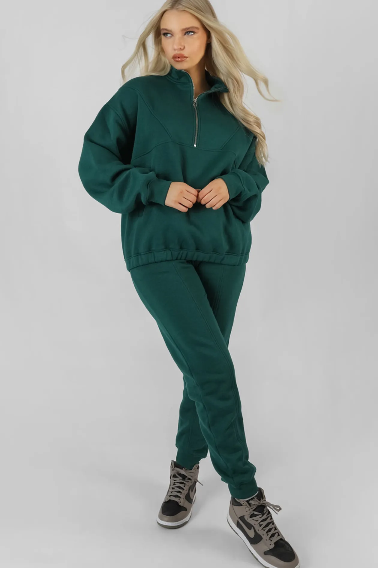 Public Desire Seam Front 90S Joggers Forest Green | Women Jogger & Leggings