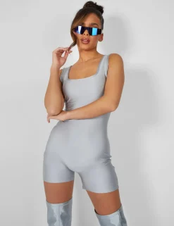 Public Desire Second Skin Square Neck Unitard | Women Jumpsuits & Playsuits