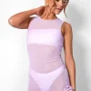 Public Desire Semi-Sheer Asymmetric Ruffle Detail Mini Dress | Women Dresses