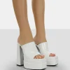 Public Desire Sky High Croc Chunky Platform High Heeled Mules | Women Heeled Mules