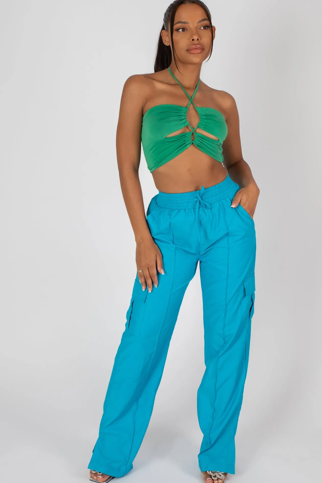 Public Desire Slinky Loop Ruching Crop Top | Women Tops
