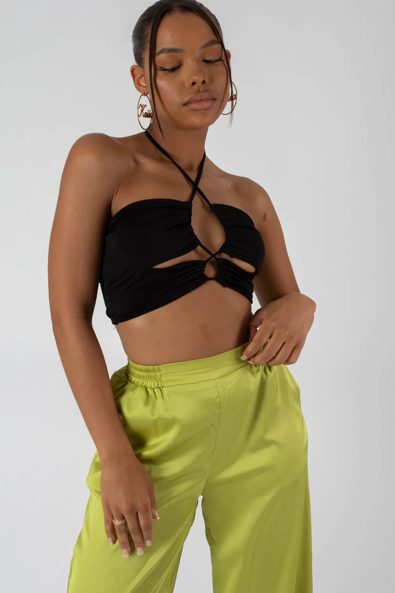 Public Desire Slinky Loop Ruching Crop Top | Women Tops