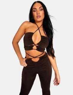 Public Desire Slinky Loop Ruching Crop Top | Women Tops