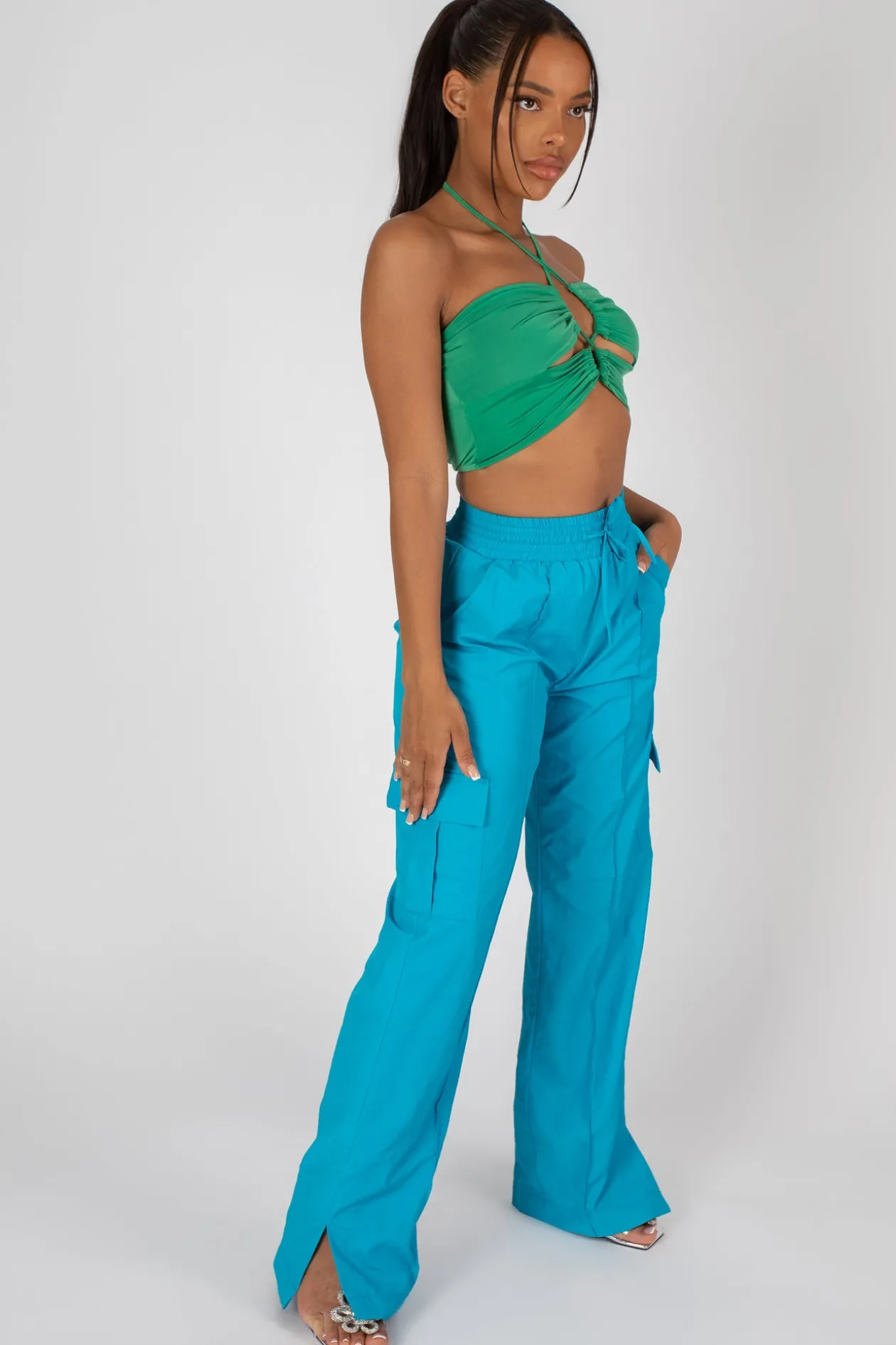 Public Desire Slinky Loop Ruching Crop Top | Women Tops