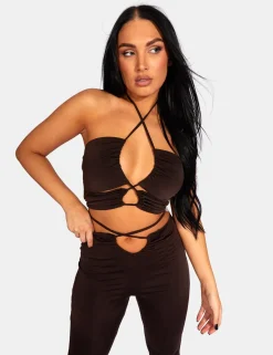 Public Desire Slinky Loop Ruching Crop Top | Women Tops