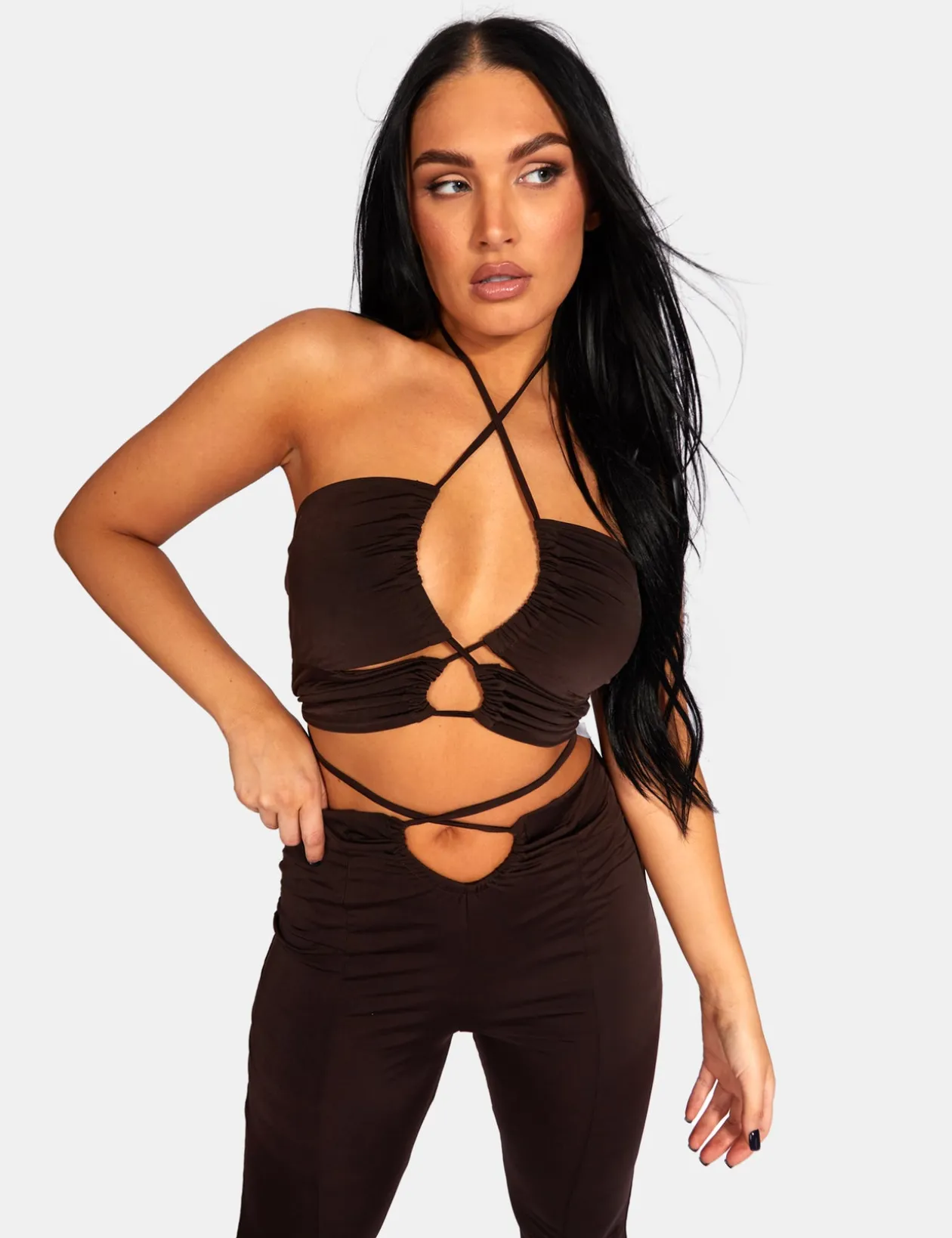 Public Desire Slinky Loop Ruching Crop Top | Women Tops
