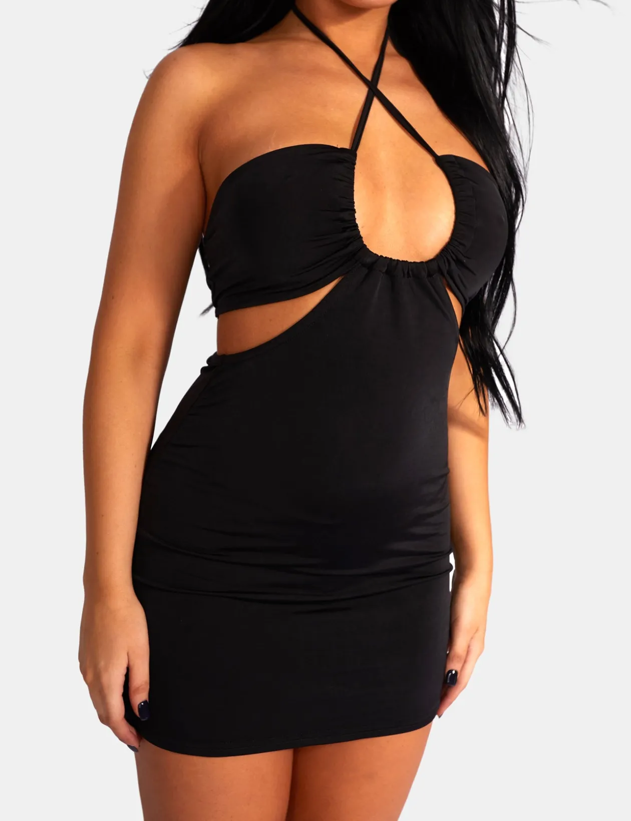 Public Desire Slinky Loop Ruching Sleeveless Mini Dress | Women Dresses