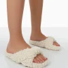 Public Desire Slumber Teddy Cross Over Strap Slippers | Women Slippers