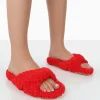 Public Desire Slumber Teddy Cross Over Strap Slippers | Women Slippers