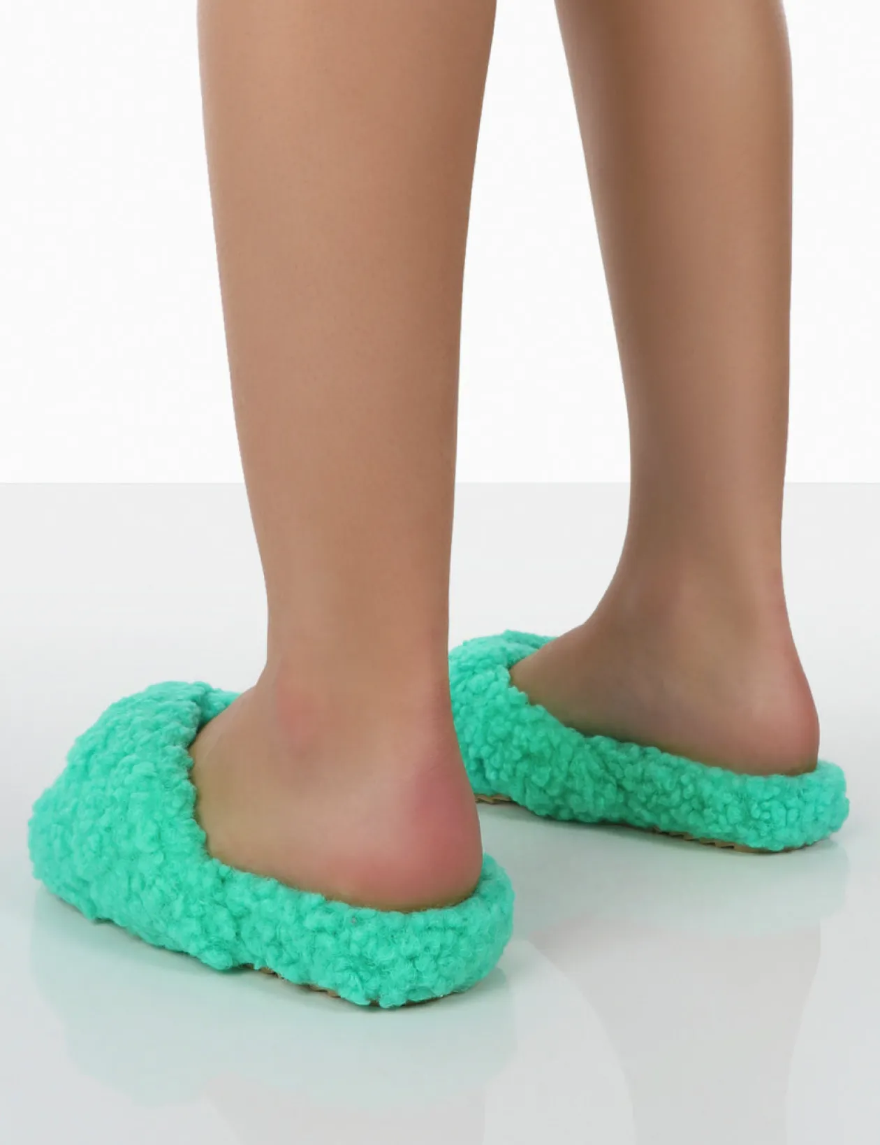 Public Desire Slumber Teddy Cross Over Strap Slippers | Women Slippers