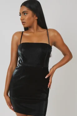 Public Desire Snakeskin Pu Square Neck Mini Dress | Women Dresses