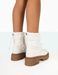 Public Desire Snowy Lace Up Chunky Sole Snow Ankle Boots | Women Chunky Boots