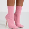 Public Desire Souffle Knit Stiletto Heel Sock Ankle Boot | Women Sock Fit Boots